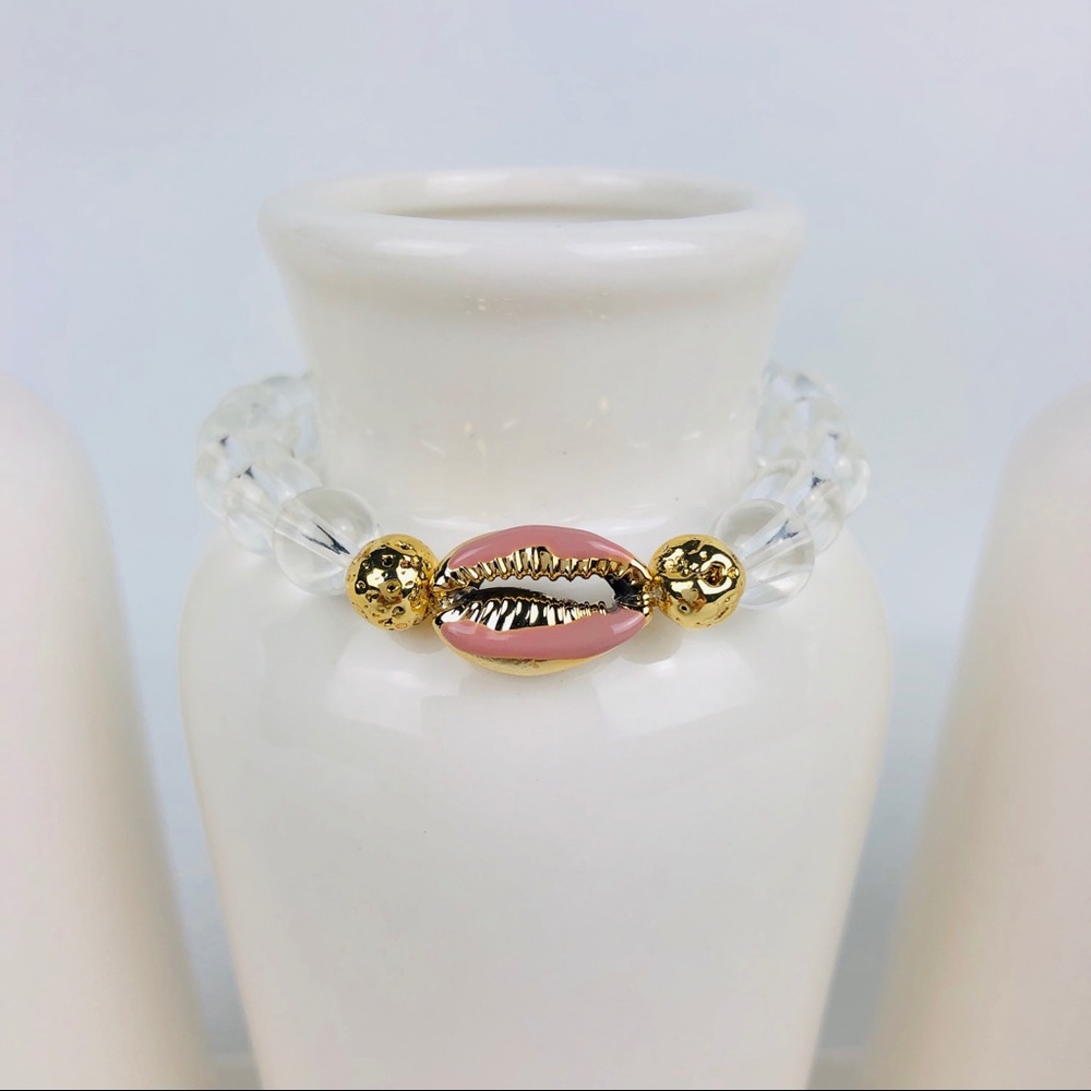Shell Crystal Quartz Beaded Bracelet-36